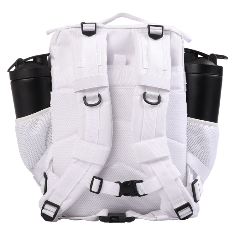Back view of the Premium Tactic 25L backpack in clean bright white.