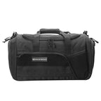 Black sport bag – side view on white background