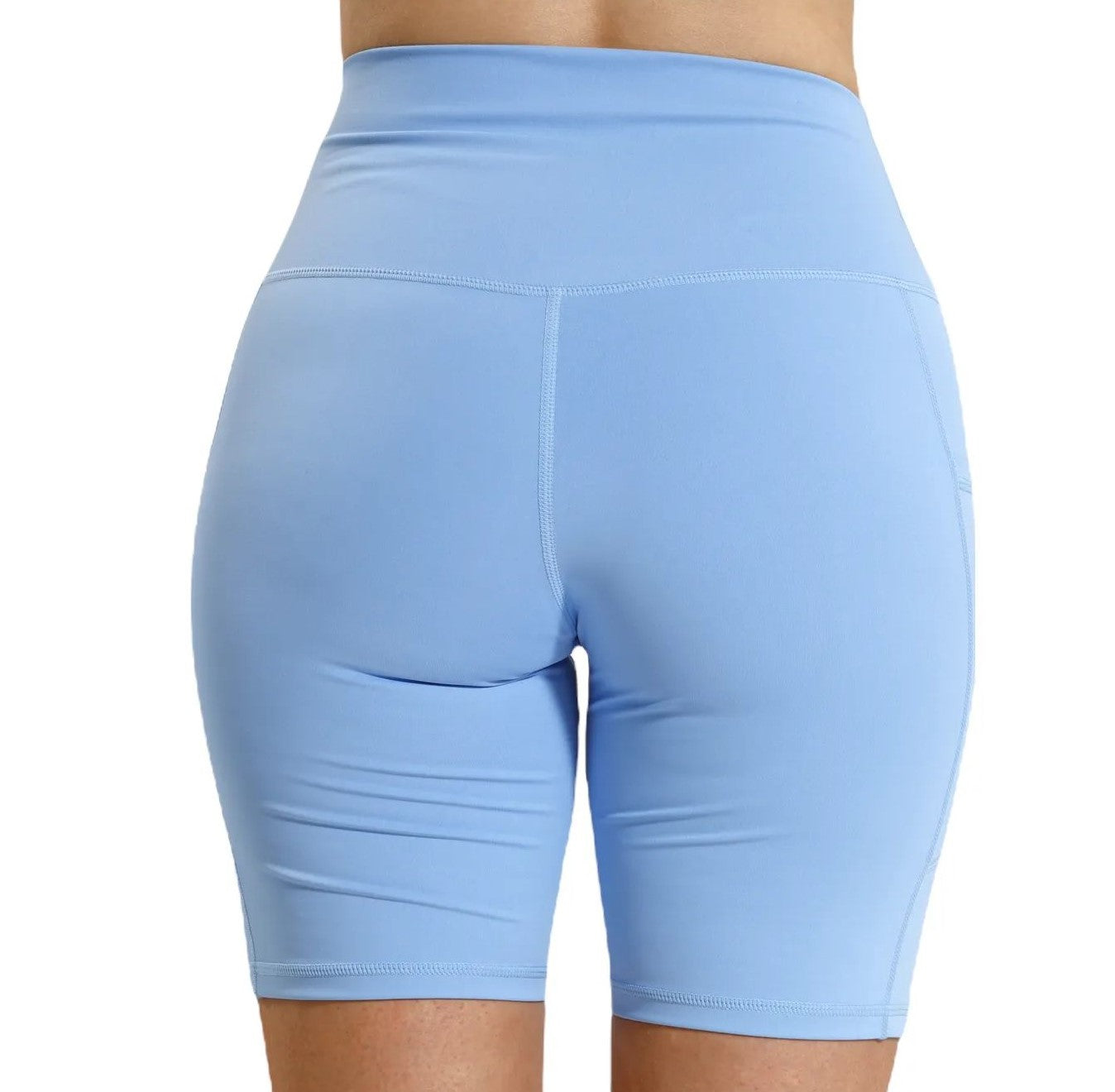 Cloud Blue Cycling Shorts during workout — squat‑proof & stylish