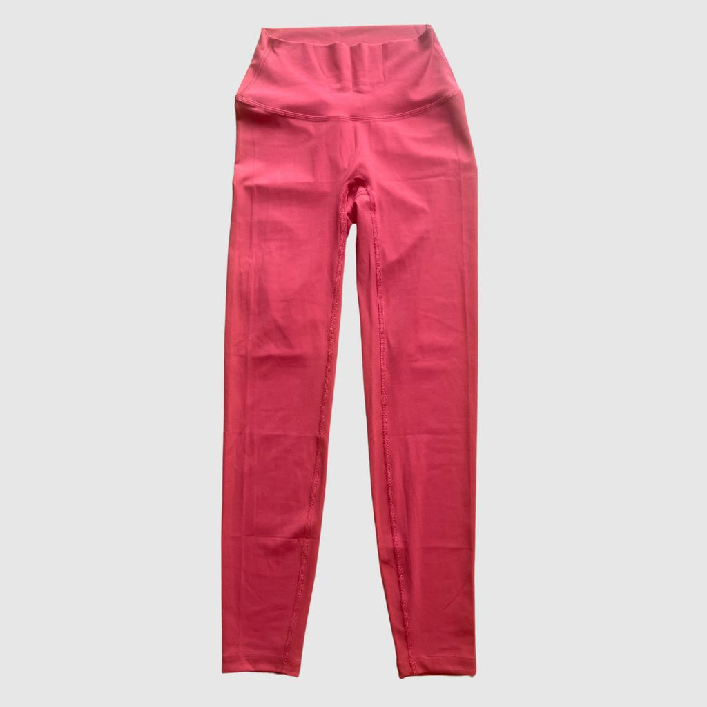 Coral-Red Movement No Front Seam Leggings – Front view laid flat