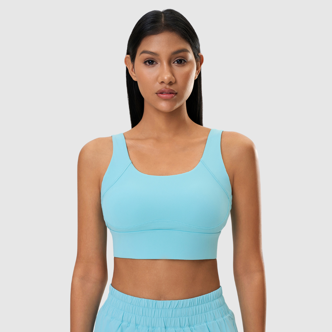 FlexFit Support Sports Bra in Ocean Breeze color for women fitness and yoga sessions