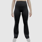 Front view of Flared Leggings Black showing sleek fit and flared leg opening