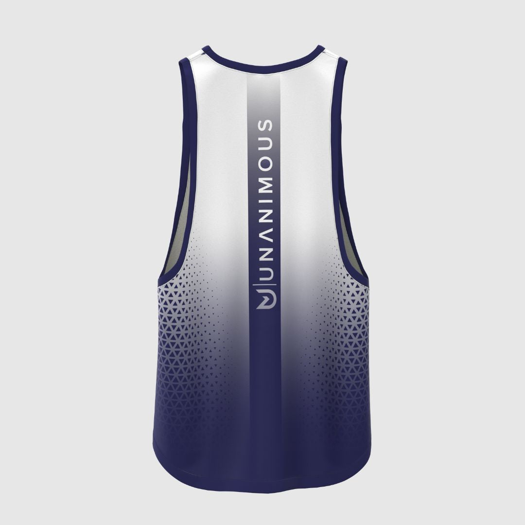 Men's blue fade performance tank, lightweight and quick-drying.