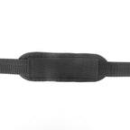 Top view into the open main compartment of the black gym duffel.