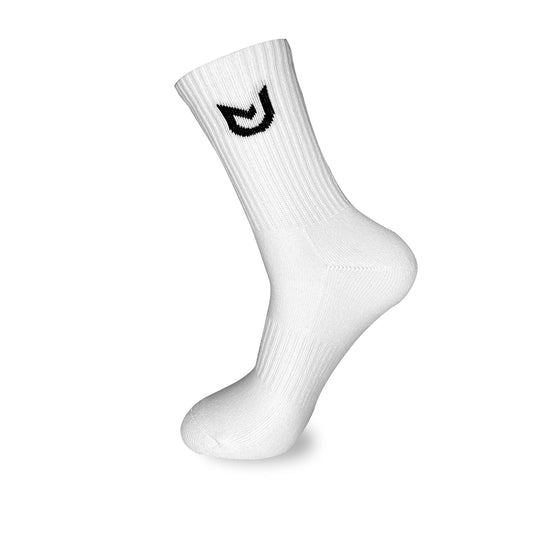 Unisex white athletic socks, breathable fit for everyday wear and gym workouts.