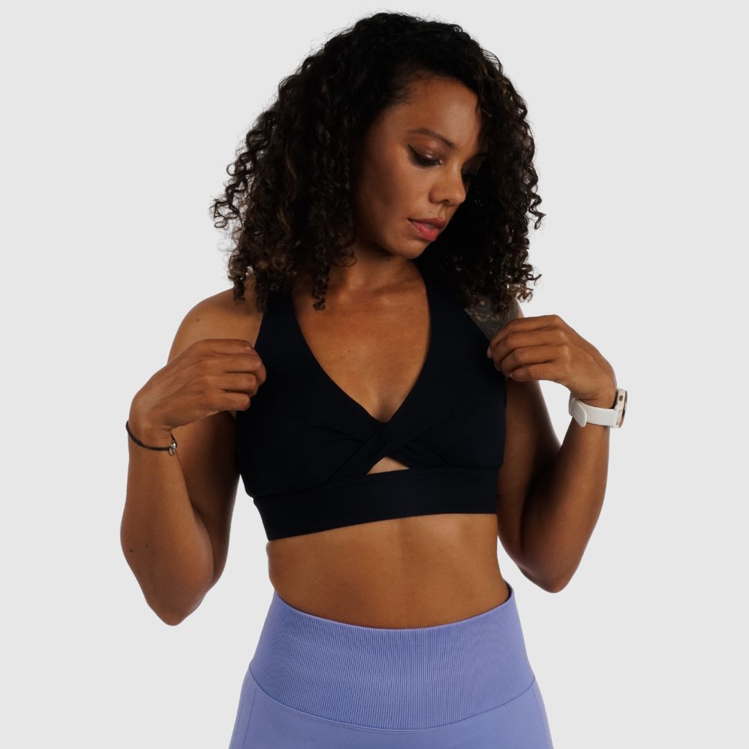 Versatile Elegance Black Sports Bra.