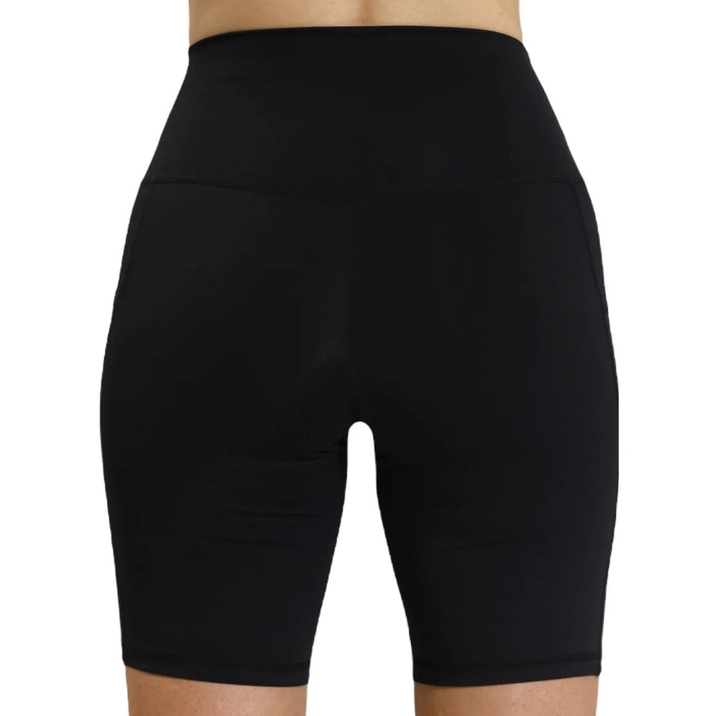 black workout shorts, confirming they are squat-proof and opaque.